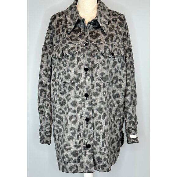 Ted Baker London Leopard Print Wool Blend Shacket Coat Jacket Size 5 XL $475 - Picture 3 of 12